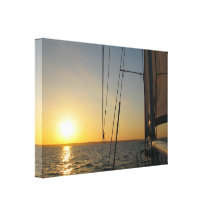 Sonnenuntergang-Segel Gespannter Galerie Druck