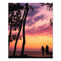 Sonnenuntergang-Silhouetten Photo Drucke