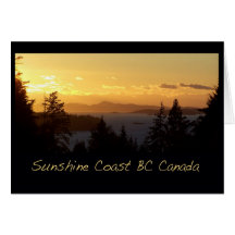 Sonnenuntergang-Sonnenschein-Küste BC Grußkarte