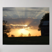 Sonnenuntergang strömt 4 im Land. Durch Peeka. Posterdrucke