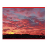 Sonnenuntergang und Flagge Postkarten