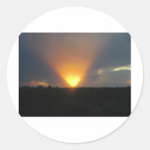 Sonnenuntergang von der Einschienenbahn Runde Sticker