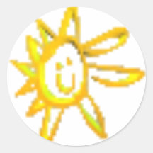 Sonnig! Runde Aufkleber