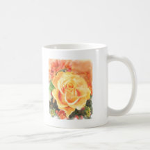 Sonnige gelbe Rose im Blumen-Blumenstrauß Kaffee Tasse