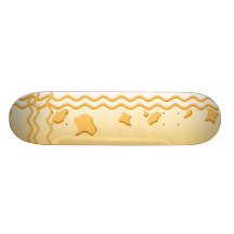 Sonniges Gelb bewegt abstrakten Entwurf wellenarti Personalisierte Skatedecks