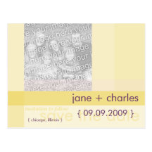 Sonniges gelbes Pastell-Foto Save the Date Postkarte