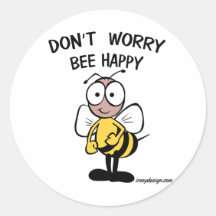 Sorgen Sie sich nicht die glückliche Biene Runder Sticker