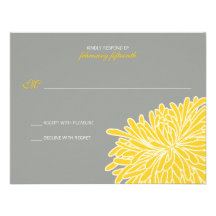 Spähen von Chrysantheme-Hochzeits-Antwort Ankündigungskarte