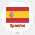 Spanien Dienstflagge MIT Namen Runder Aufkleber