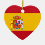 Spanien-Flaggen-Herz Weihnachtsbaum Ornament
