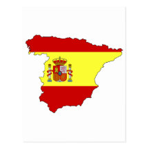Spanien-Flaggenkarte Postkarten