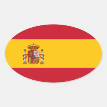 Spanien - spanische Flagge Ovale Aufkleber