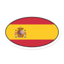 Spanien-Staatsflagge-Oval-Aufkleber aufkleber