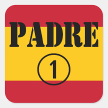 Spanisch sprechende Väter u. Vatis: Padre Numero U Quadratsticker