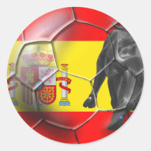 Spanische Flaggen-Fußball Spanien-Fußballgeschenke Runder Aufkleber