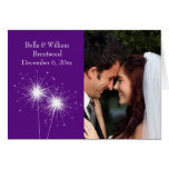 Sparkler-Hochzeit danken Ihnen, Lila zu kardieren Grußkarten