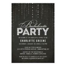 Sparkly Glitter Bachelorette Party Invitation