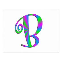 Spaß des Monogramm-Buchstabe-B Postkarte