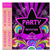Spaß-Geburtstags-Party-Mädchen-heißes Rosa-Karten  Einladungskarten