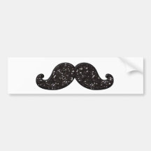 SPASS-SCHWARZER GLITTER-SCHNURRBART AUTO STICKER