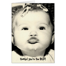 Spaßfotos danken Ihnen Karten für Babygeschenke