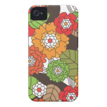 SpaßRetro Blumenmuster iphone Fall iPhone 4 Case-Mate Hülle