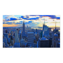 Später Nachmittag NYC Skyline als Sonnenuntergang  Visitenkarten