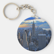 Später Nachmittag NYC Skyline als Sonnenunterganga Schlüsselband