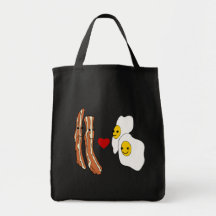 Speck-Liebe-Ei-lustiger Speck-Entwurf Leinentaschen
