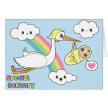 Spezielle Lieferung - Storch u. Baby Karte