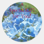 Spezielles Geschenk für Sie! Aufkleber BlauHydrang