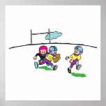 Spielen der Fußballkinder Posterdruck