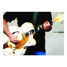 Spielen einer weißen Gitarre Ankündigungskarte