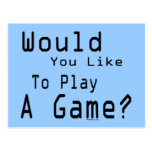 Spielen Sie eine Spiel-Postkarte