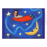 Spielen Sie Engel u. Mond - Grußkarte/notecard die