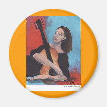 Spielen Sie mich (das Mädchen mit der Gitarre) Kühlschrankmagnete