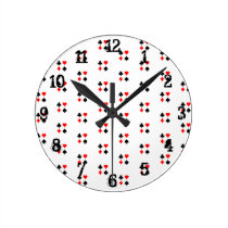 Spielkarte-Anzugs-Muster: Wanduhr wanduhren