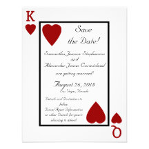 Spielkarte-König/Königin Save the Date Ankündigungskarte