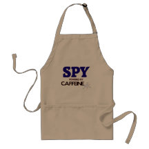 Spion angetrieben durch Koffein Schürze