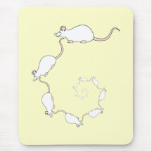 Spirale der weißen Mäuse. Sahnehintergrund Mousepads