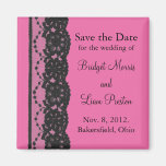 Spitze-Save the Date Magnet (Fuchsie) Magnete