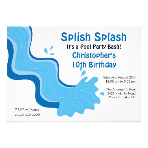 Splish Spritzen-Pool-Party-Geburtstags-Einladung