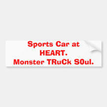 Sport-Auto am HERZEN.  Monster-LKW S0ul. Autoaufkleber