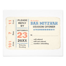 Sport-Stern-Bar Mitzvah Antwort-Karte Einladungskarte