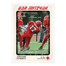 Sport-Stern-Bar Mitzvah Einladung, rot