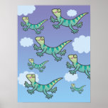 Springen des Eidechsen-Druckes Poster