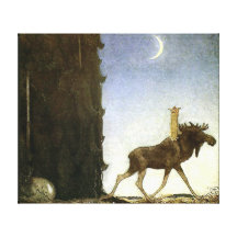 Springen Sie die Elche und die Prinzessin Tuvstarr Leinwanddruck