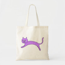 Springende lila Katze Taschen