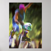 Springender Rollen-Skater - Posterdruck