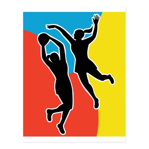 springendes Schießenblockieren des Netballspielers Postkarten